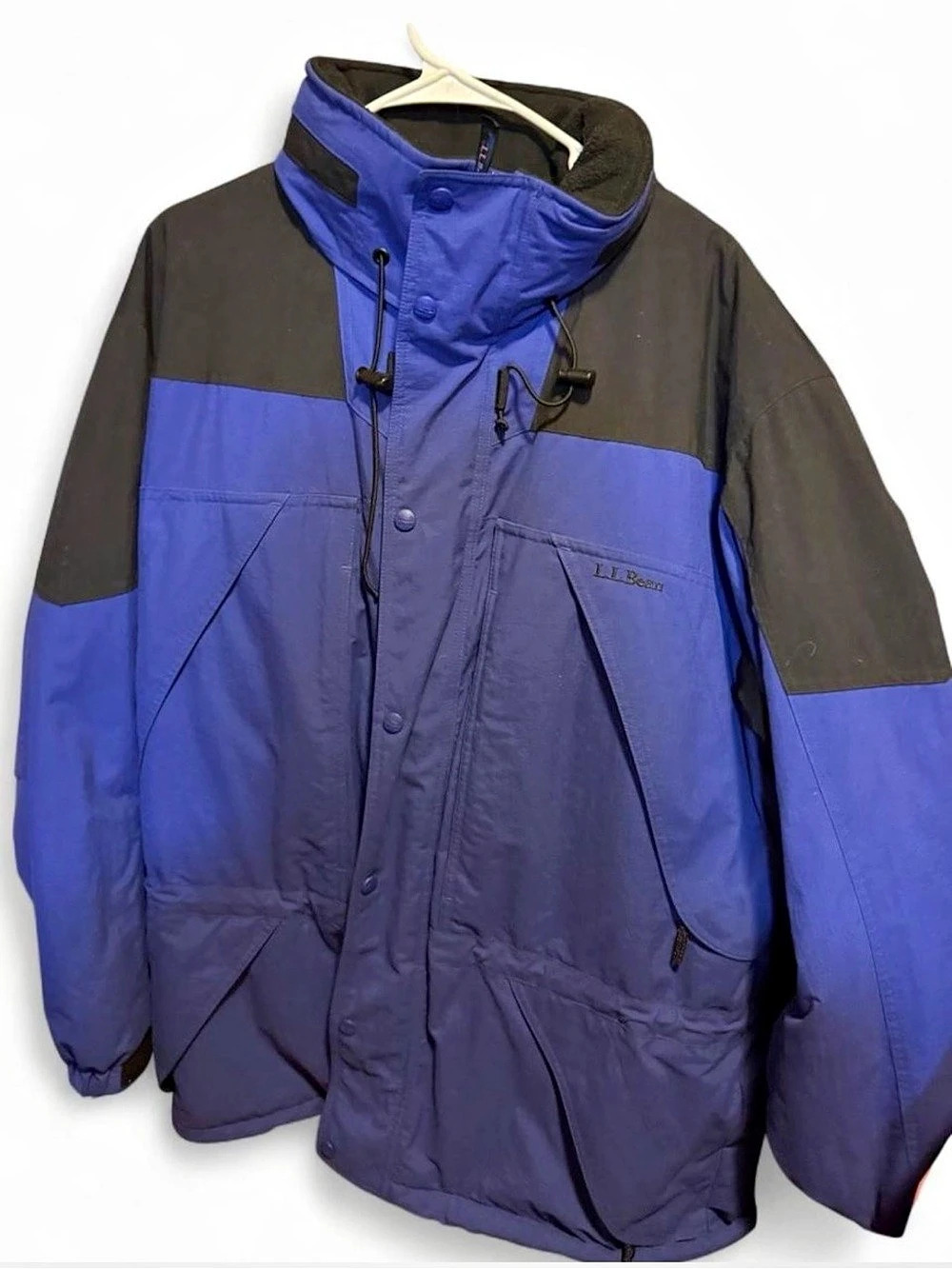 Vintage L.L.Bean Men’s Large Blue Black Insulated Parka Jacket 90s Outdoor